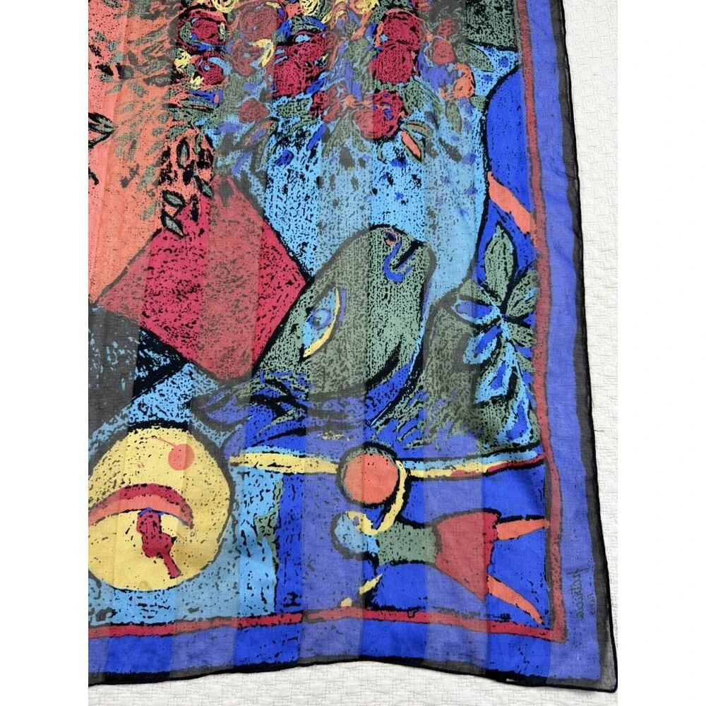 Patricia Paris SCARF Vintage‎ Painting Square Wrap Ancient Greek Fresco 34